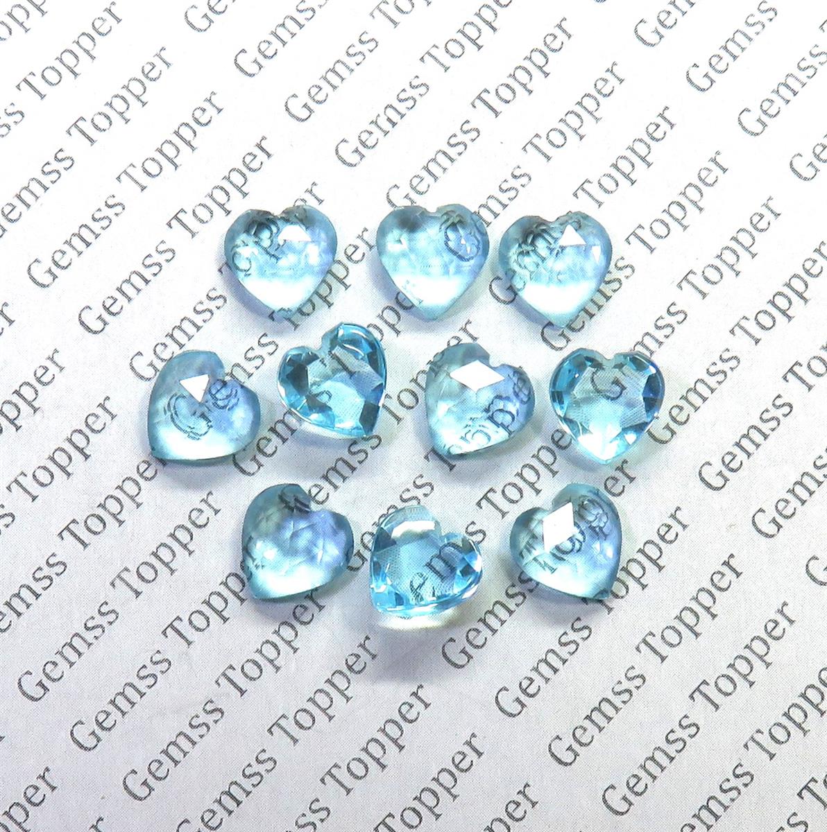 Sky Blue Topaz 10x10 mm Heart Shape Rose Cut